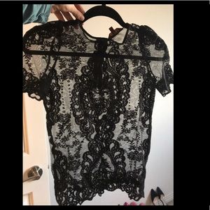 See thru lace blouse